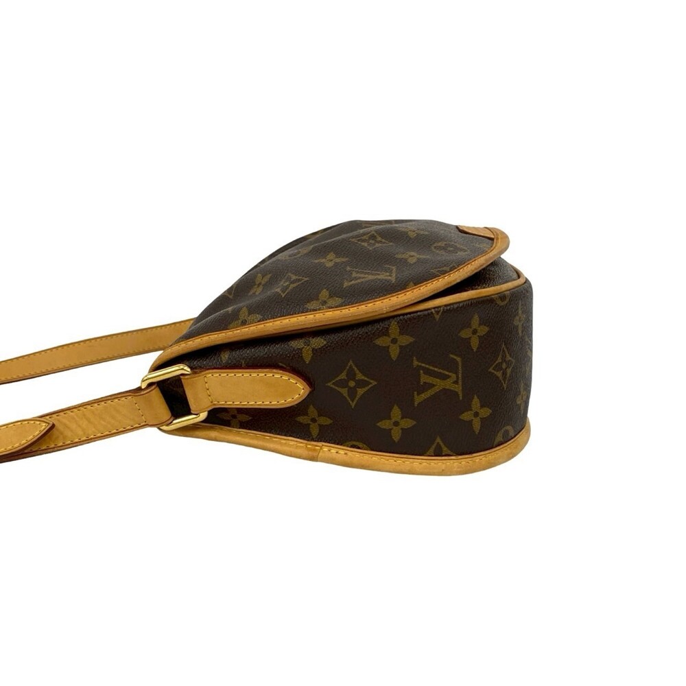 LOUIS VUITTON Authentic Brown Monogram Leather Pochette Shoulder Bag - Picture 5 of 10